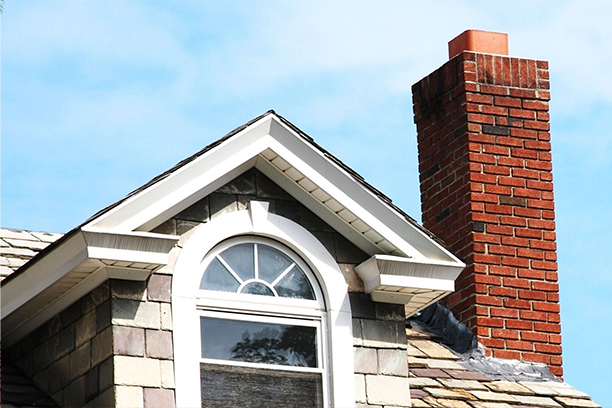 Brick Chimney and Gable Roof in Warwick RI