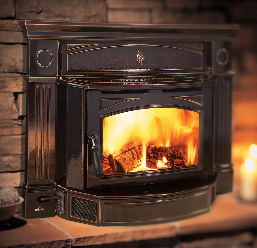 Cozy Fireplace with Flames and Logs in Traditional Setting
